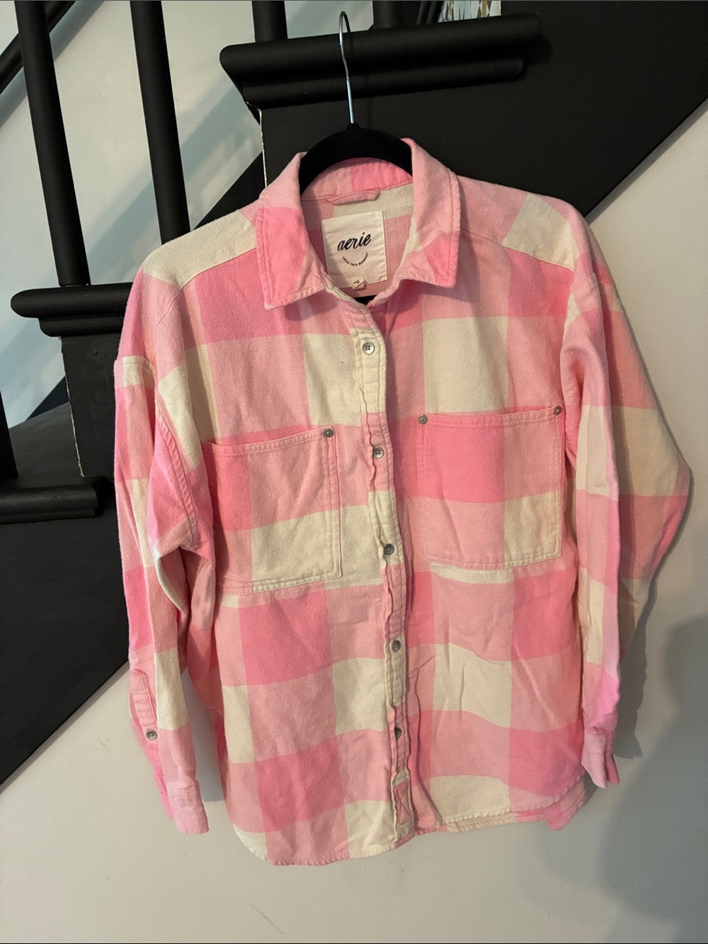 Aerie plaid flannel button down shirt
